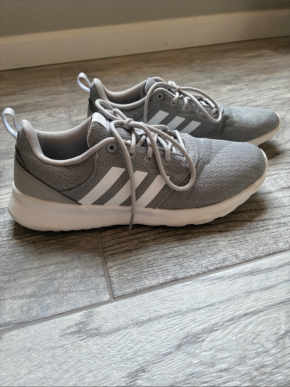 adidas Light Gray Mesh Athletic Sneakers